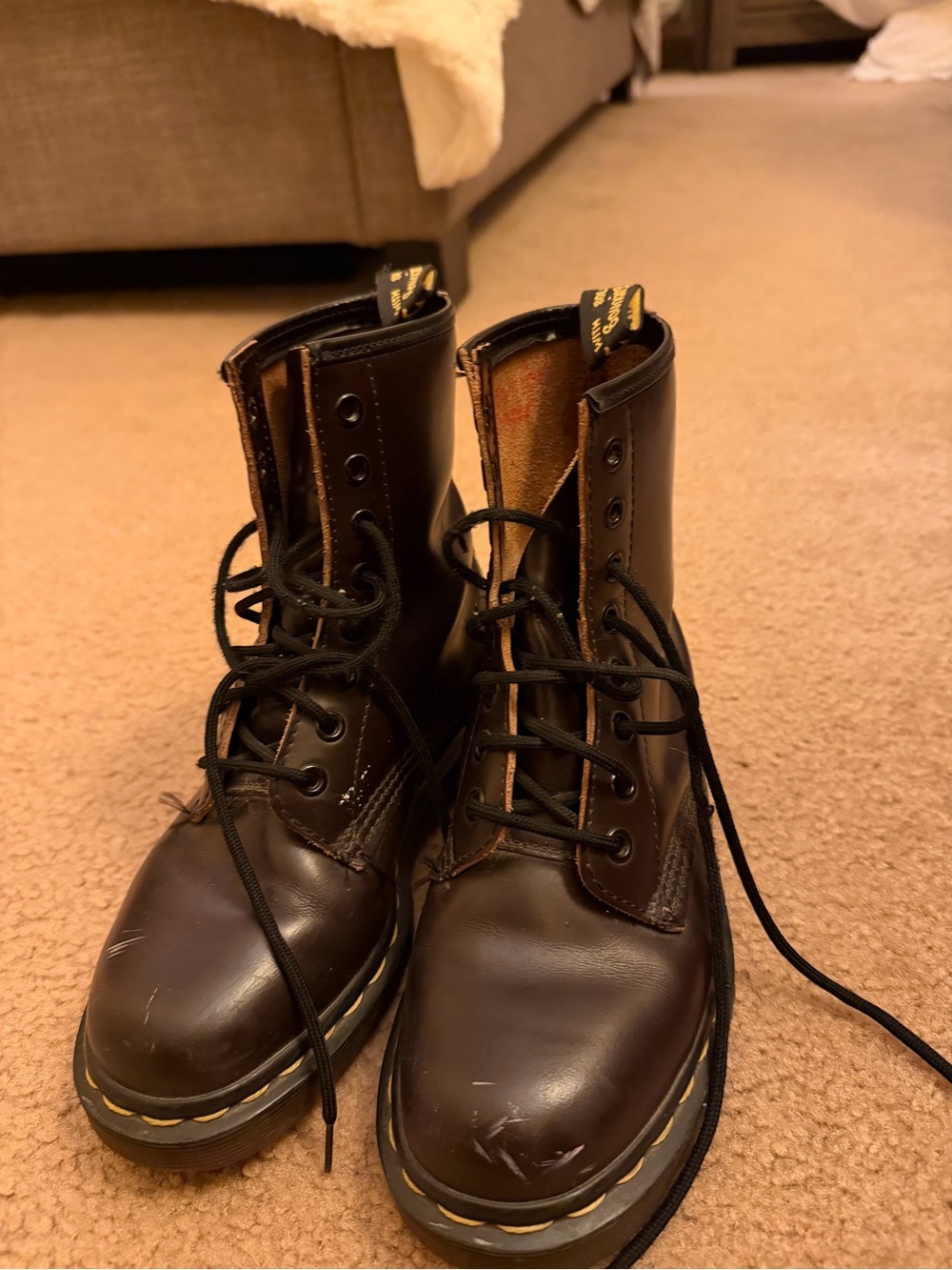 Dr. Martens Women's Dark Brown Leather Lace-Up Ankle Boots